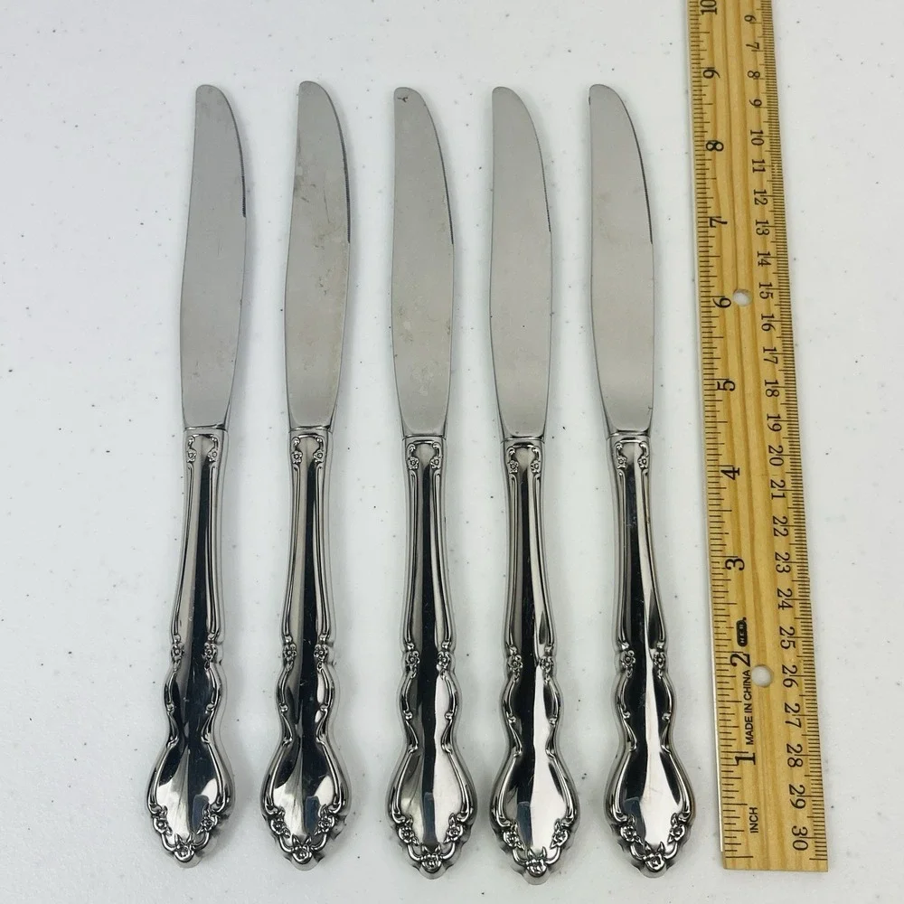 Oneida Dover Dinner Knives Hollow Set‎ of 5 Stainless 9